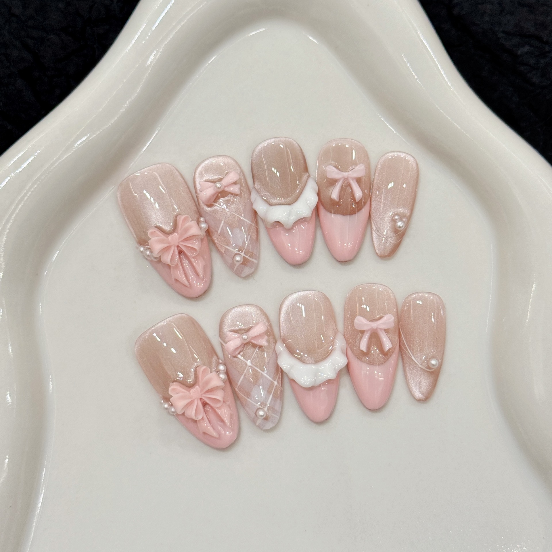 Decorating Tip Set - 10pcs Handmade Press on Nails French