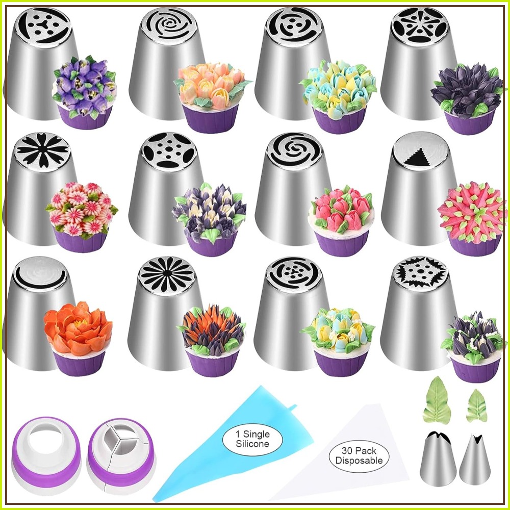 Decorating Tip Set - 47 Pcs Russian Piping Tips Set