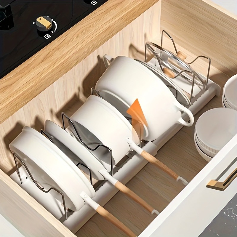Kitchen Cabinet Baking Organizer - Cookware Organizer Rack, Expandable Baking &