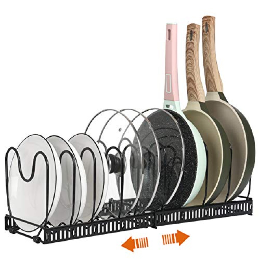 Kitchen Cabinet Baking Organizer - Pot Rack -Expandable Pan Organizer for