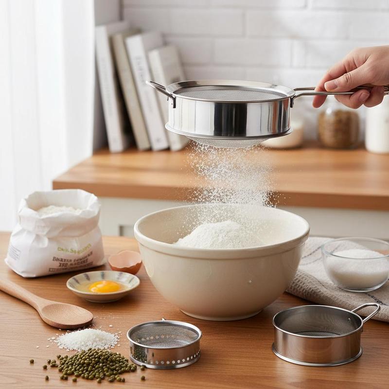 Kitchen Baking Essentials - Fine Mesh Flour Sifter 12.6 Inch