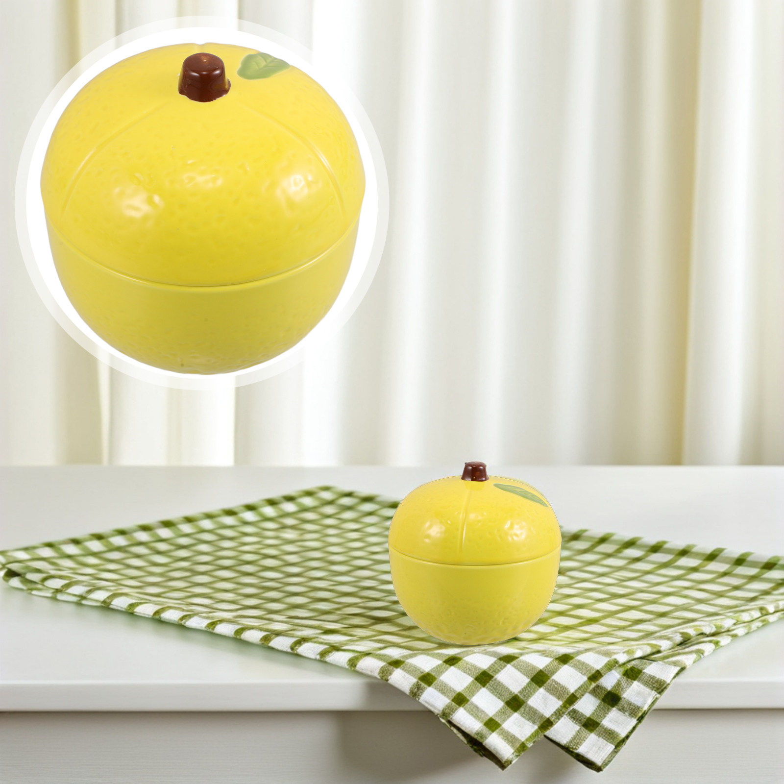 Kitchen Baking Canisters - Ceramic Food Storage Jar Lemon Shape