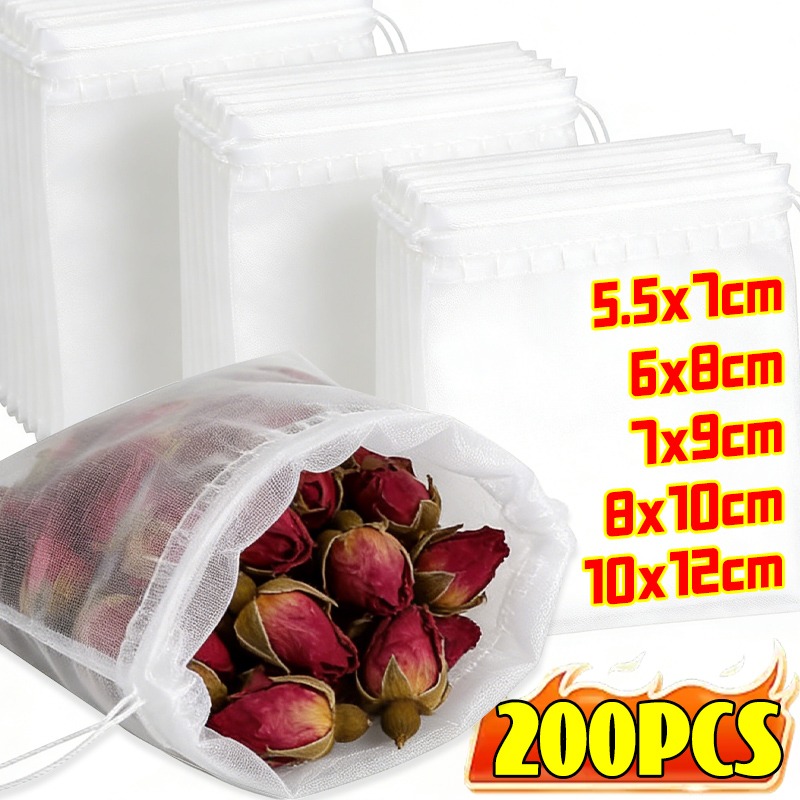 Kitchen Baking Store - 200/50Pcs Nylon Tea Bags Small Empty