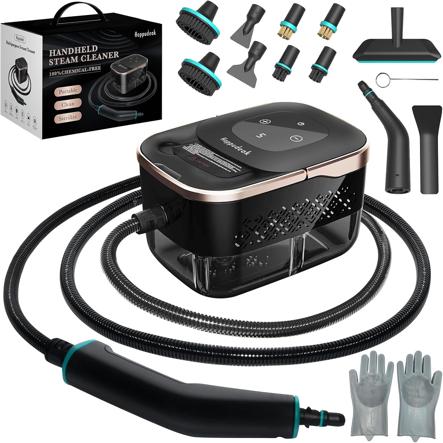 Kitchen Up - 2500W Handheld Steam Cleaner, 15s Heat-Up,