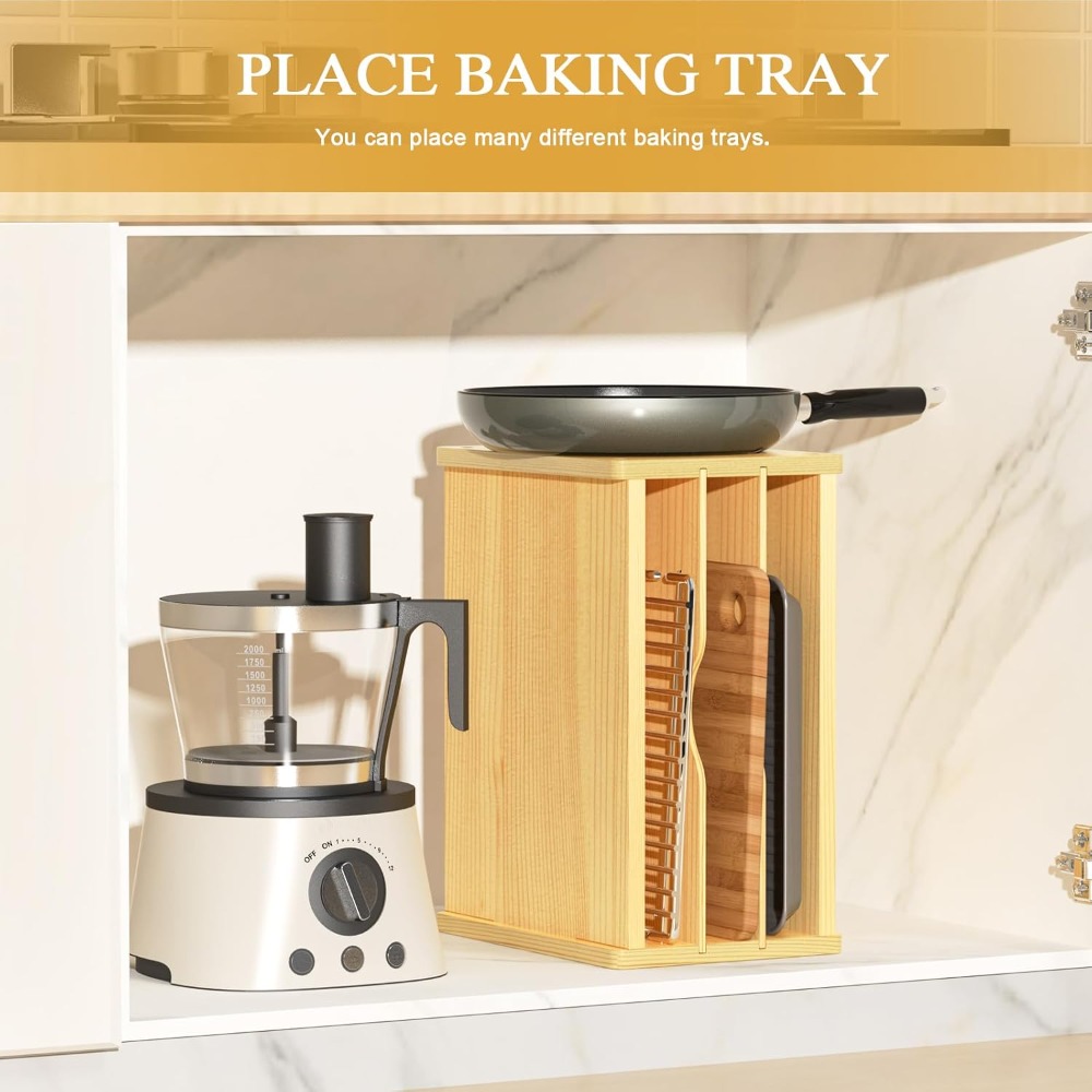 Wooden Cabinet Tray Dividers,  - Kitchen Cabinet Baking Organizer recension och pris
