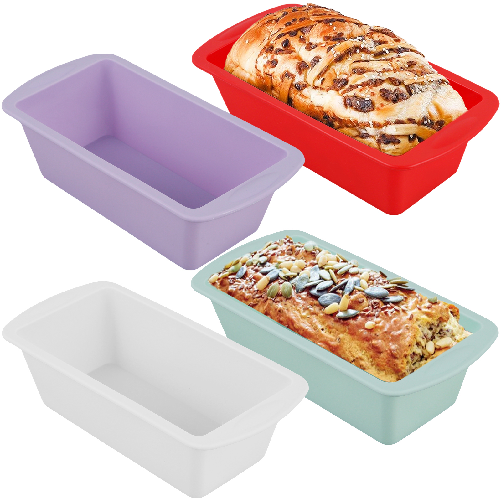 4Pcs Rectangular Silicone Brea - Springform Pan Set recension och pris