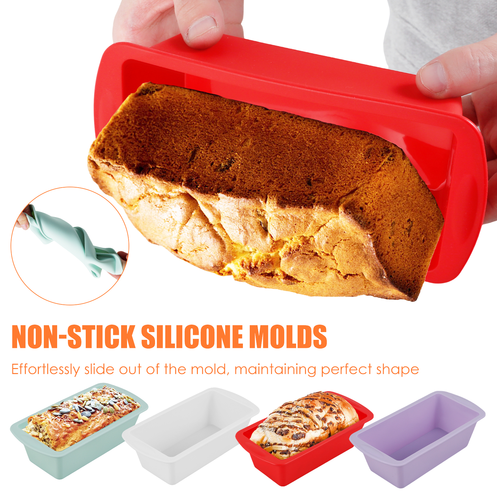 4Pcs Rectangular Silicone Brea - Springform Pan Set recension och pris