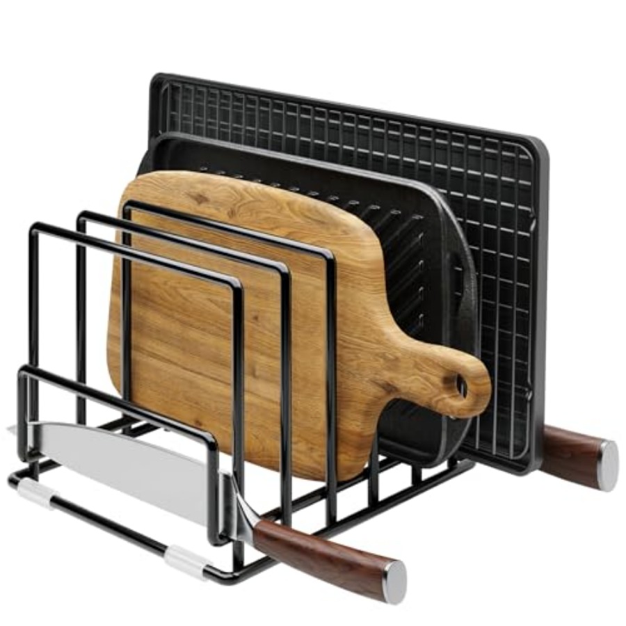 Cutting Board Organizer Rack w - Kitchen Cabinet Baking Organizer recension och pris