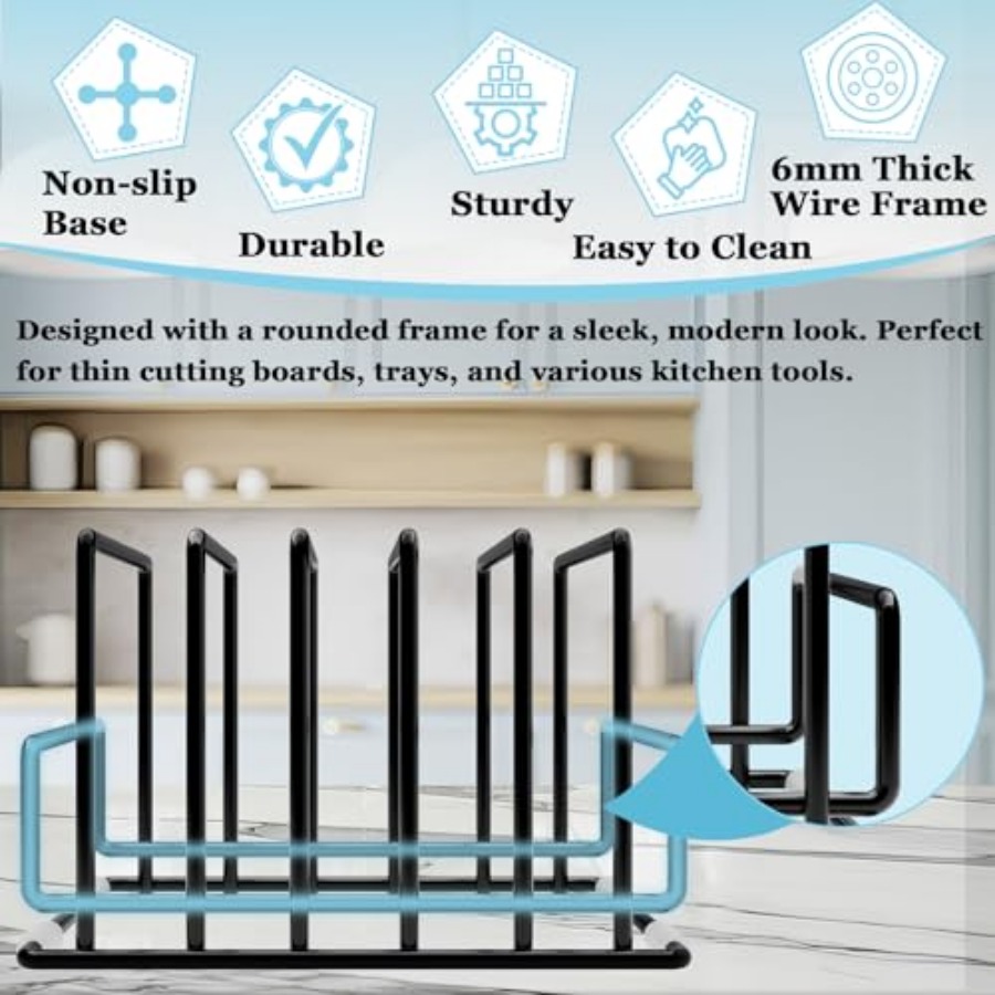 Cutting Board Organizer Rack w - Kitchen Cabinet Baking Organizer recension och pris