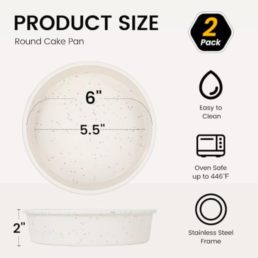 6 Inch Silicone Round Cake Pan - Springform Pan Set recension och pris