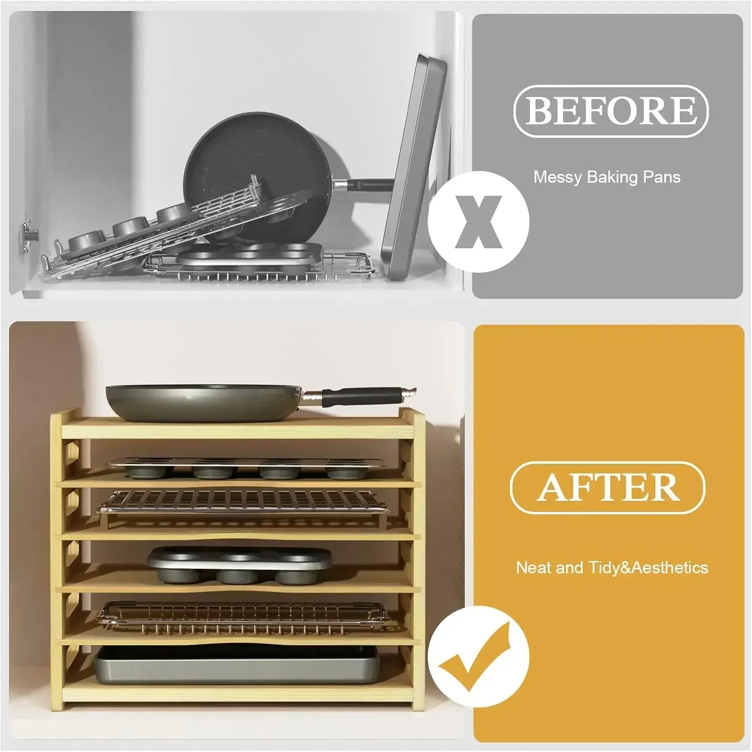 XMSJ-Sale6 Tier Wooden Cabinet - Kitchen Cabinet Baking Organizer recension och pris