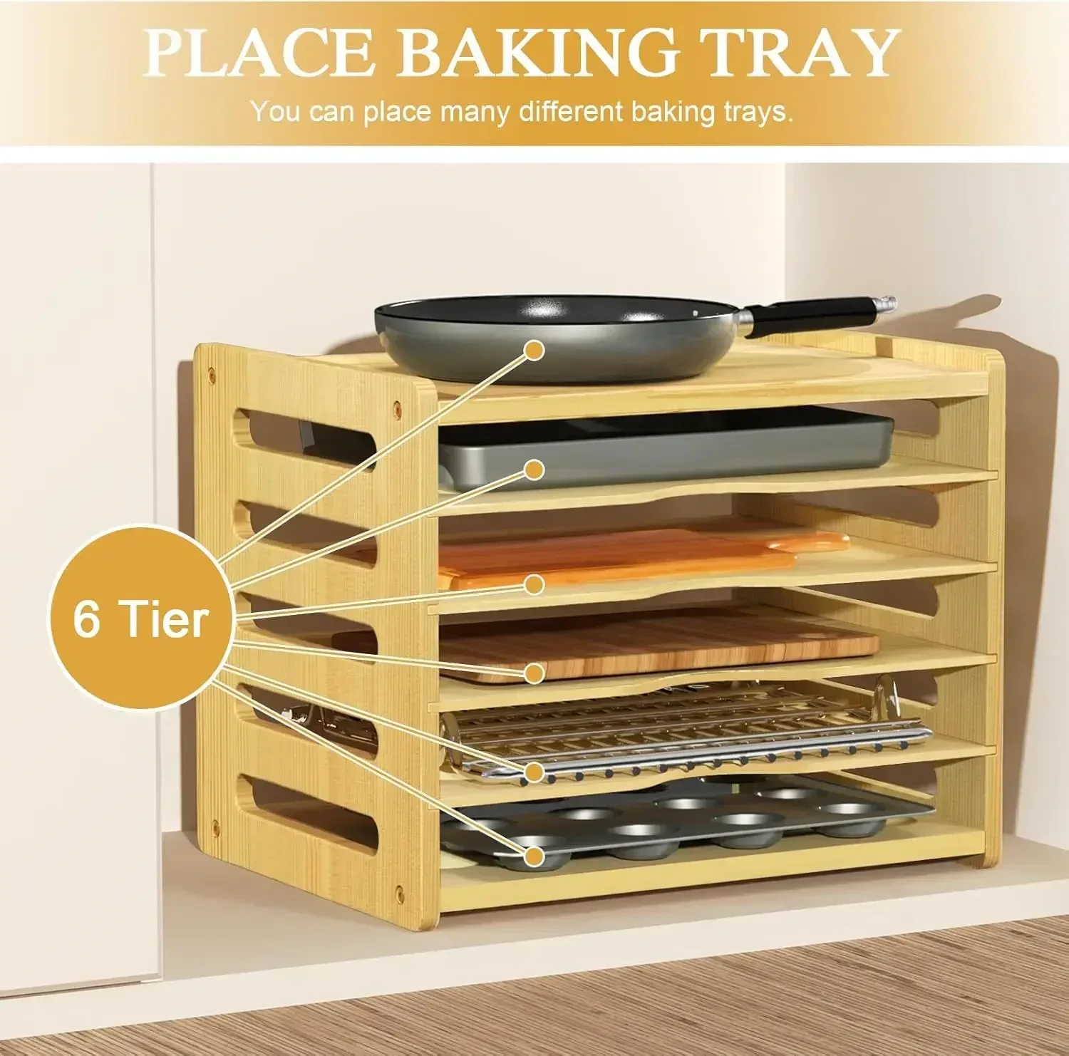 XMSJ-Sale6 Tier Wooden Cabinet - Kitchen Cabinet Baking Organizer recension och pris