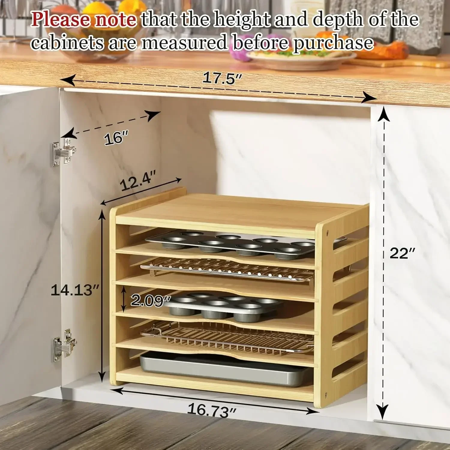 XMSJ-Sale6 Tier Wooden Cabinet - Kitchen Cabinet Baking Organizer recension och pris