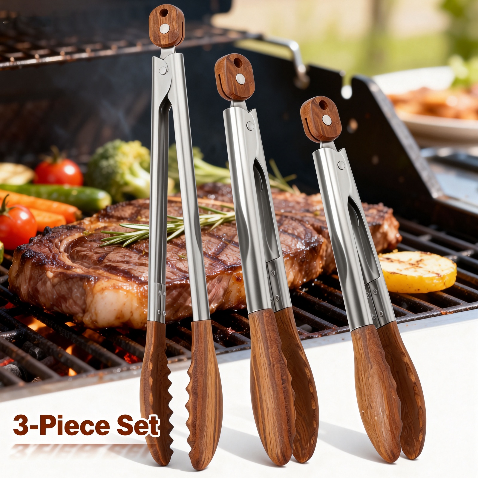 2/3 Pcs Food Tongs Walnut Wood - Kitchen Q recension och pris