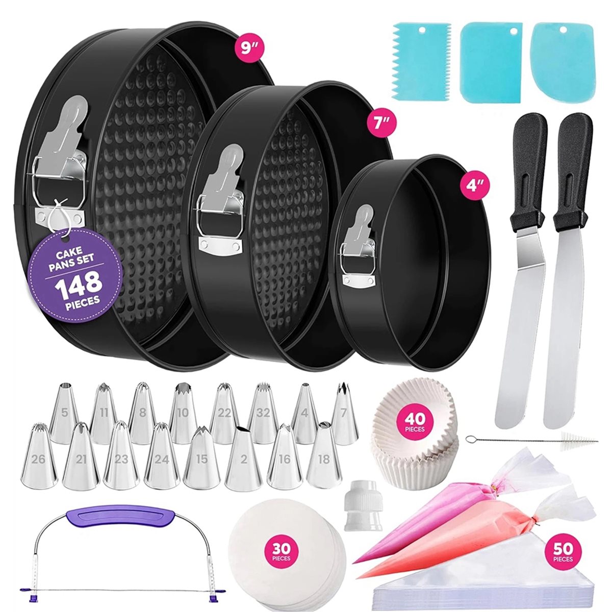 2026 New 148PCS Cake Pan Set f - Springform Pan Set recension och pris