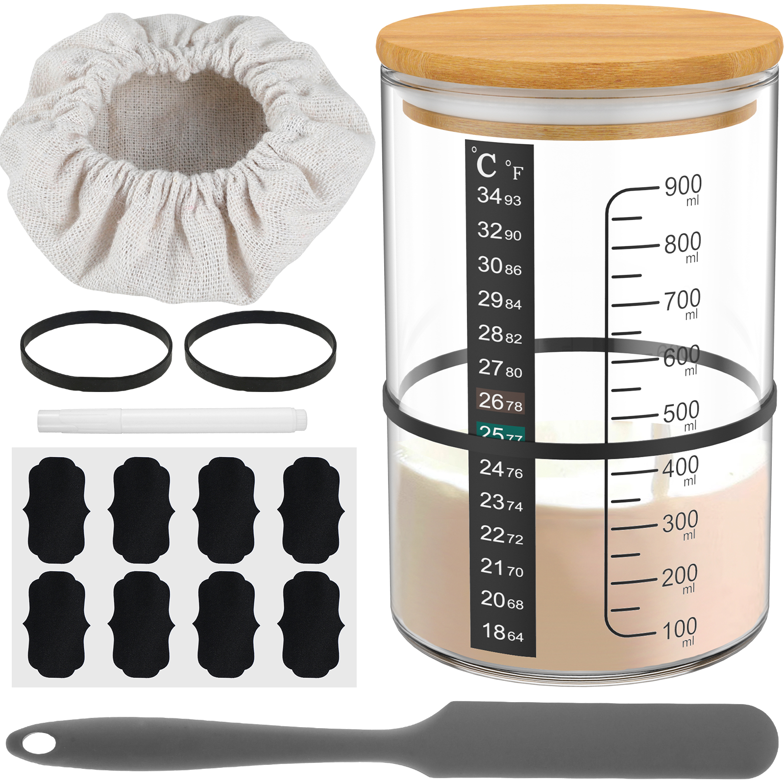 Sourdough Starter Jar 900ml Fe - Kitchen Baking Containers recension och pris