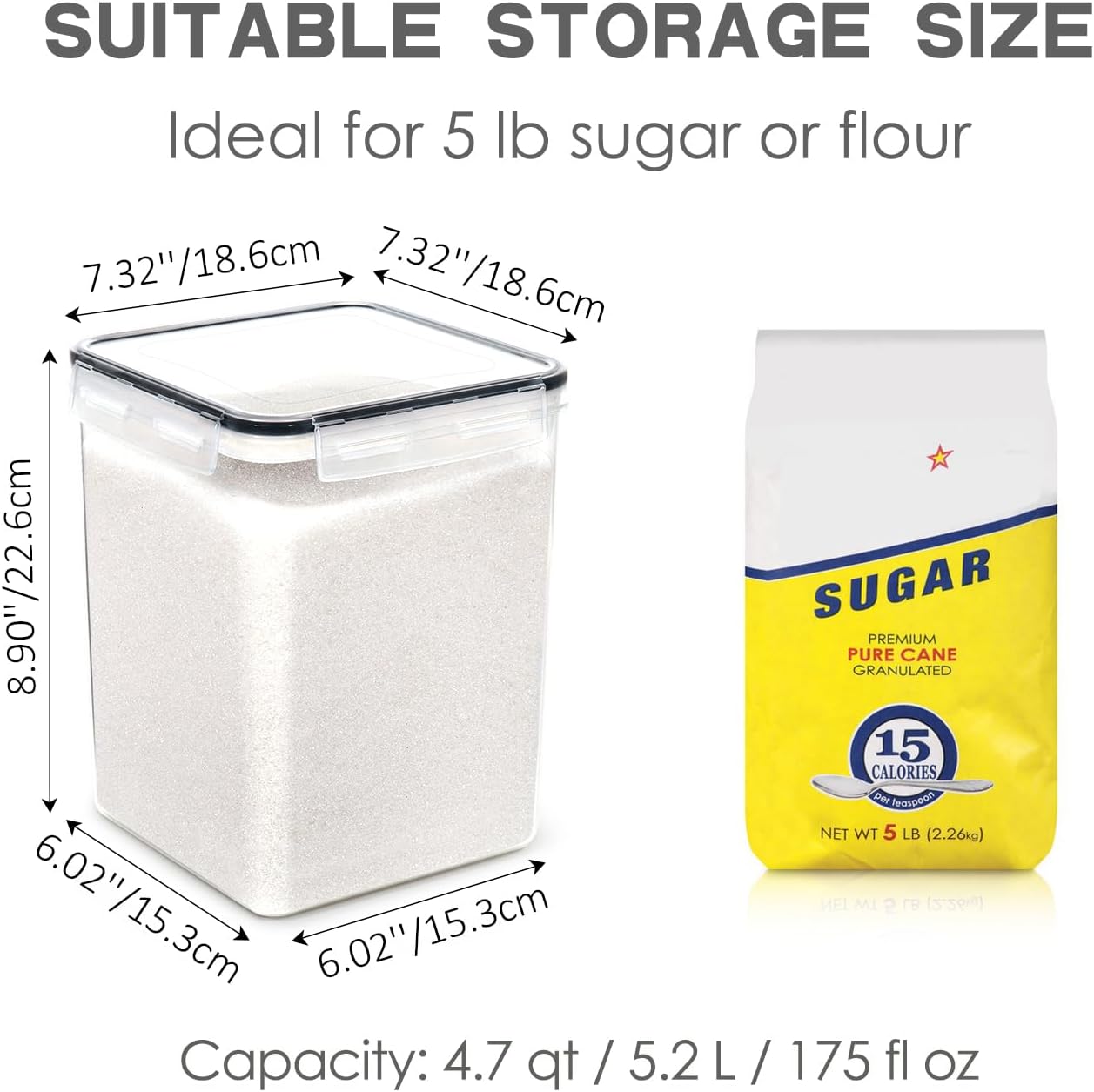 Large Food Storage Containers  - Kitchen Baking Canisters recension och pris