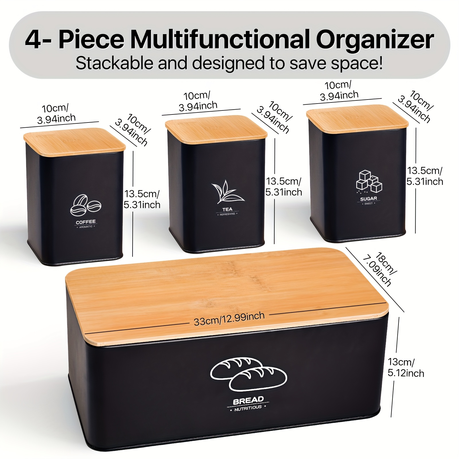 Metal Bread Box for Kitchen Co - Kitchen Baking Canisters recension och pris