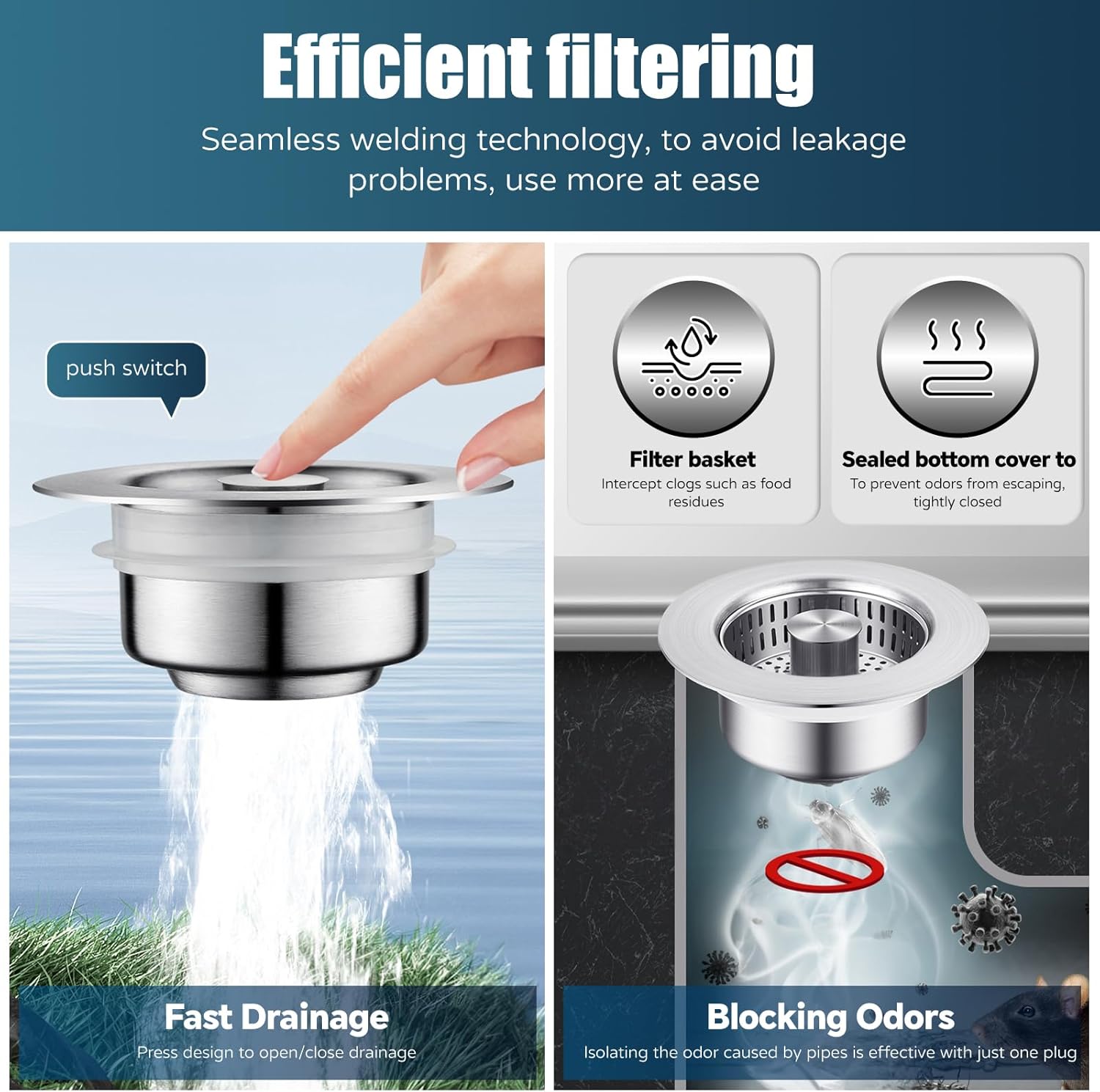 Kitchen Sink Drain Strainer, 4 - Kitchen Up recension och pris