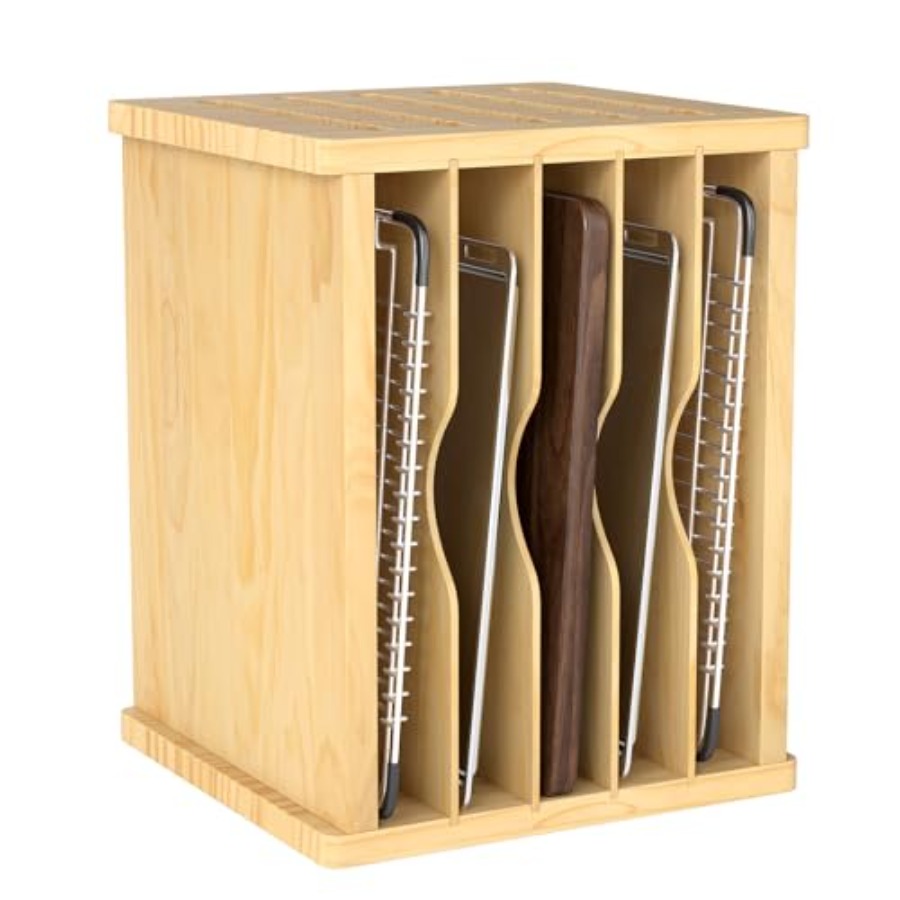 Wood Cabinet Tray Dividers 6 T - Kitchen Cabinet Baking Organizer recension och pris