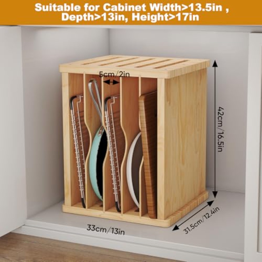 Wood Cabinet Tray Dividers 6 T - Kitchen Cabinet Baking Organizer recension och pris
