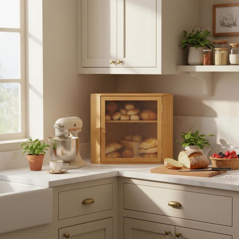 Corner Bread Box for Kitchen C - Kitchen Baking Corner recension och pris