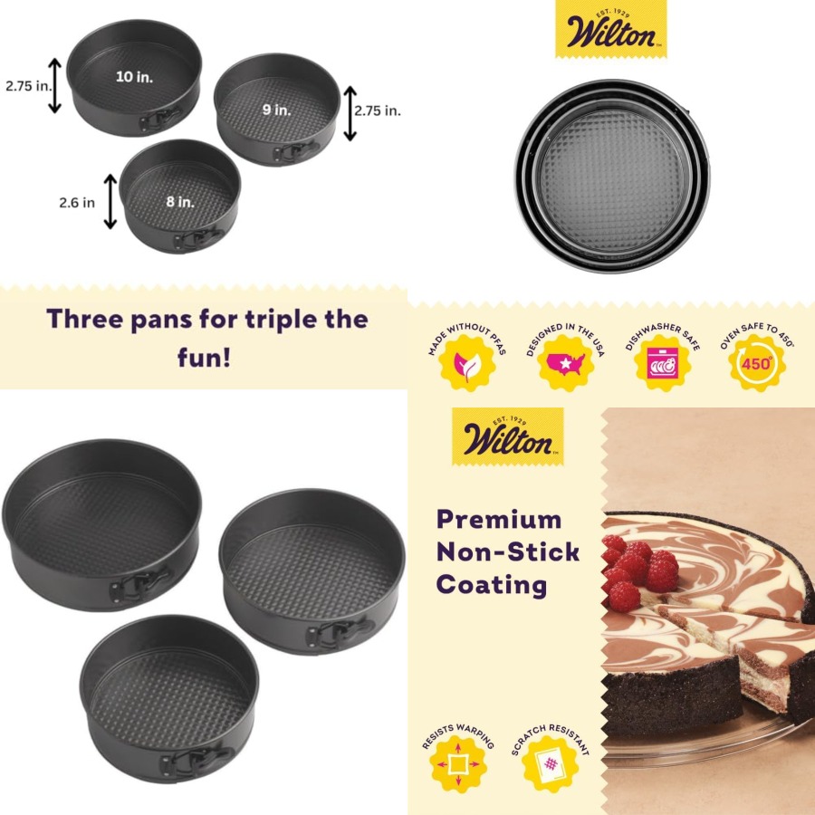 Gold Non-Stick 8, 9, 10 in Spr - Springform Pan Set recension och pris