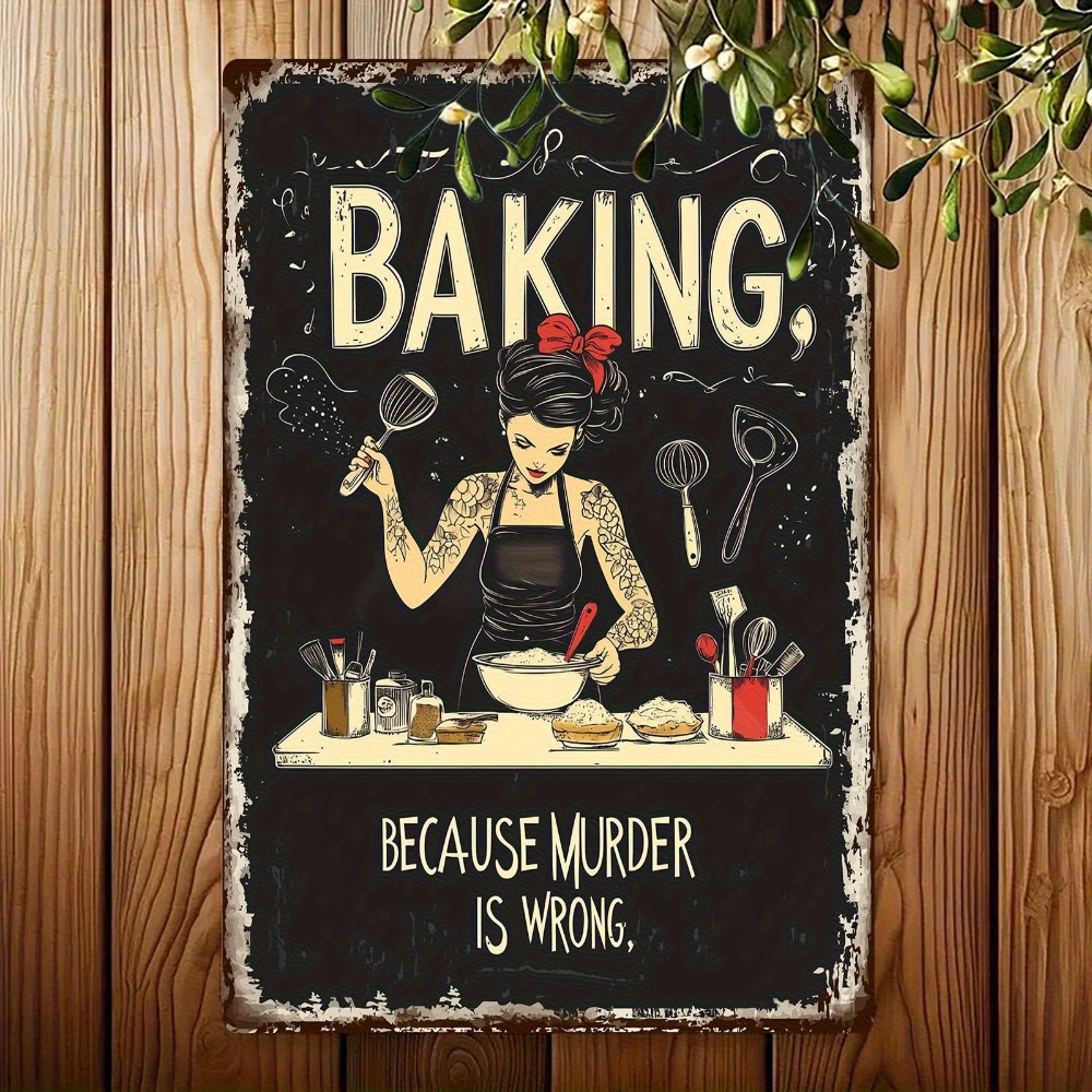 Vintage Metal Tin Sign Wall Ar - Kitchen Baking Corner recension och pris