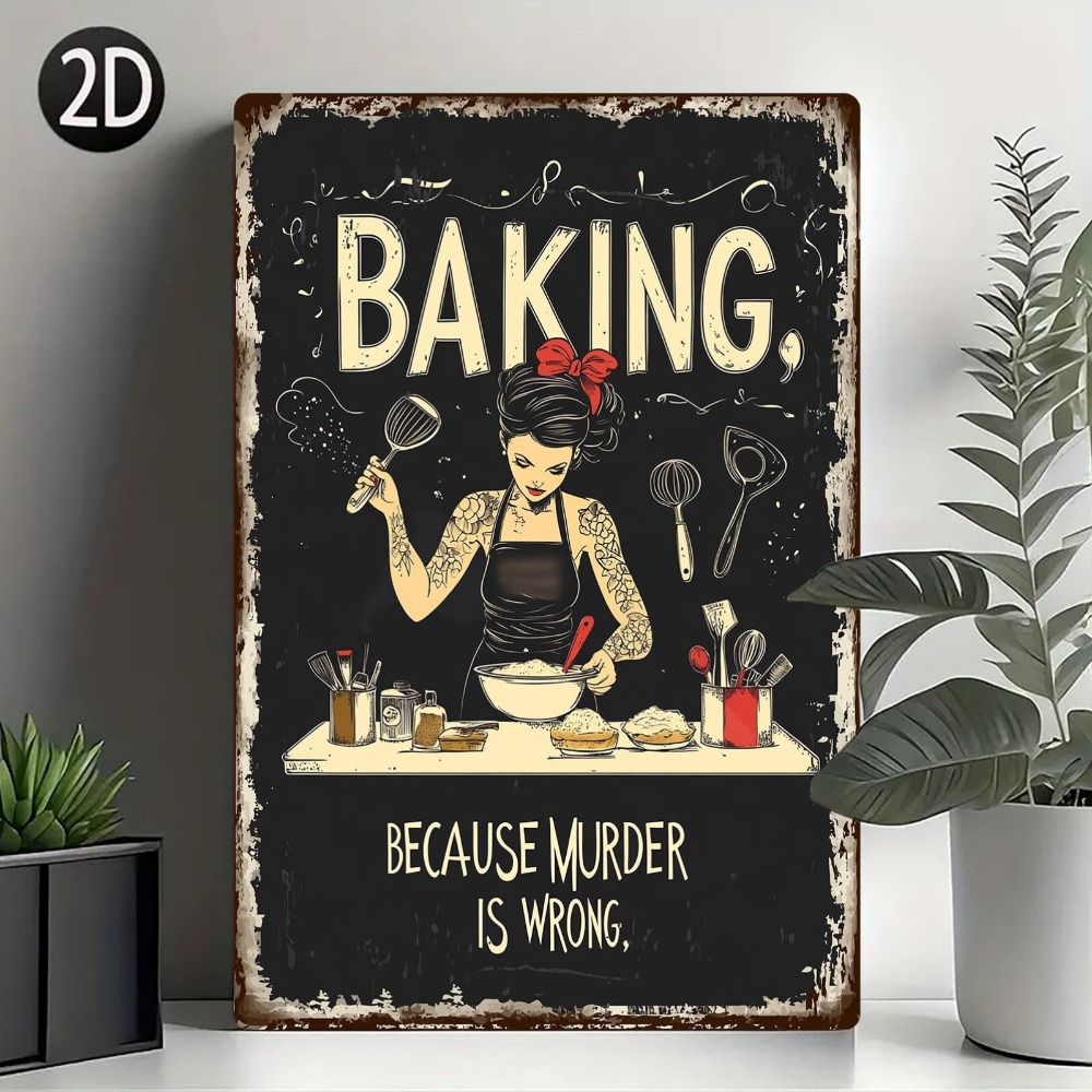 Vintage Metal Tin Sign Wall Ar - Kitchen Baking Corner recension och pris