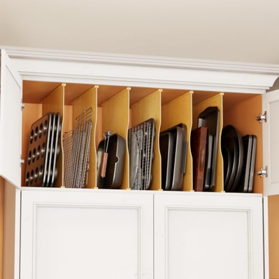 6 Pack Tray Dividers for Cabin - Kitchen Cabinet Baking Organizer recension och pris