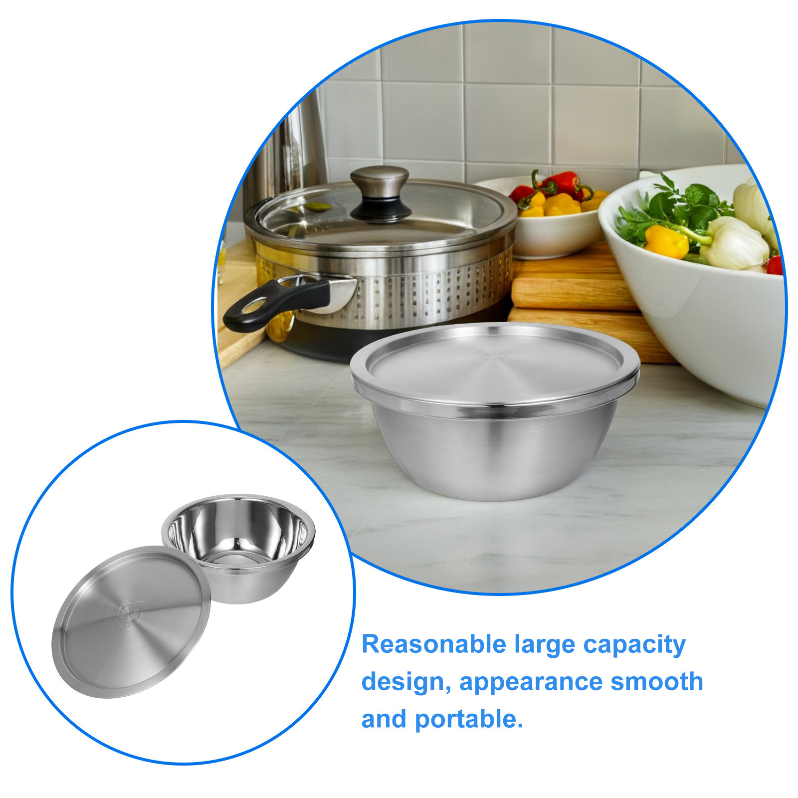 1Set Stainless Steel Mixing Bo - Kitchen Baking Containers recension och pris