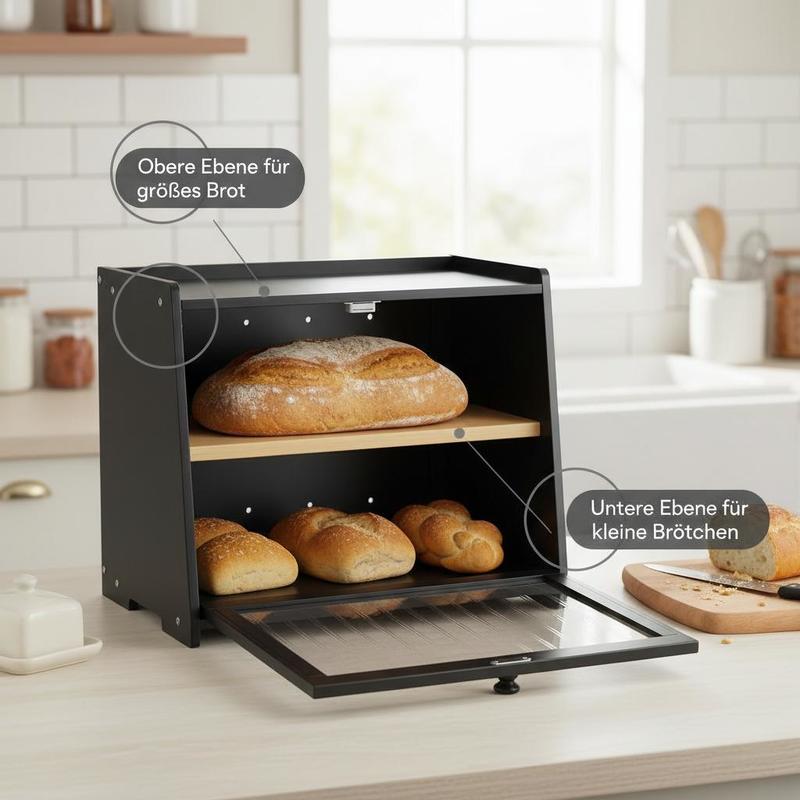 Double Layer Bread Box for Kit - Kitchen Baking Containers recension och pris