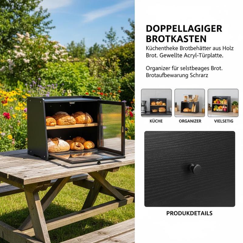 Double Layer Bread Box for Kit - Kitchen Baking Containers recension och pris