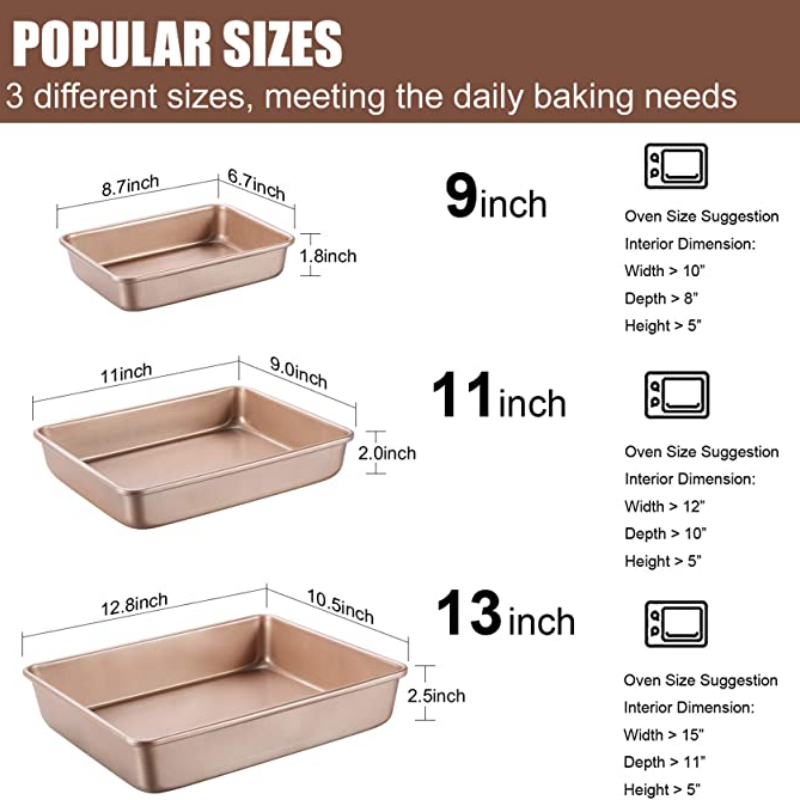 Thicken Carbon Steel Golden Ba - Springform Pan Set recension och pris