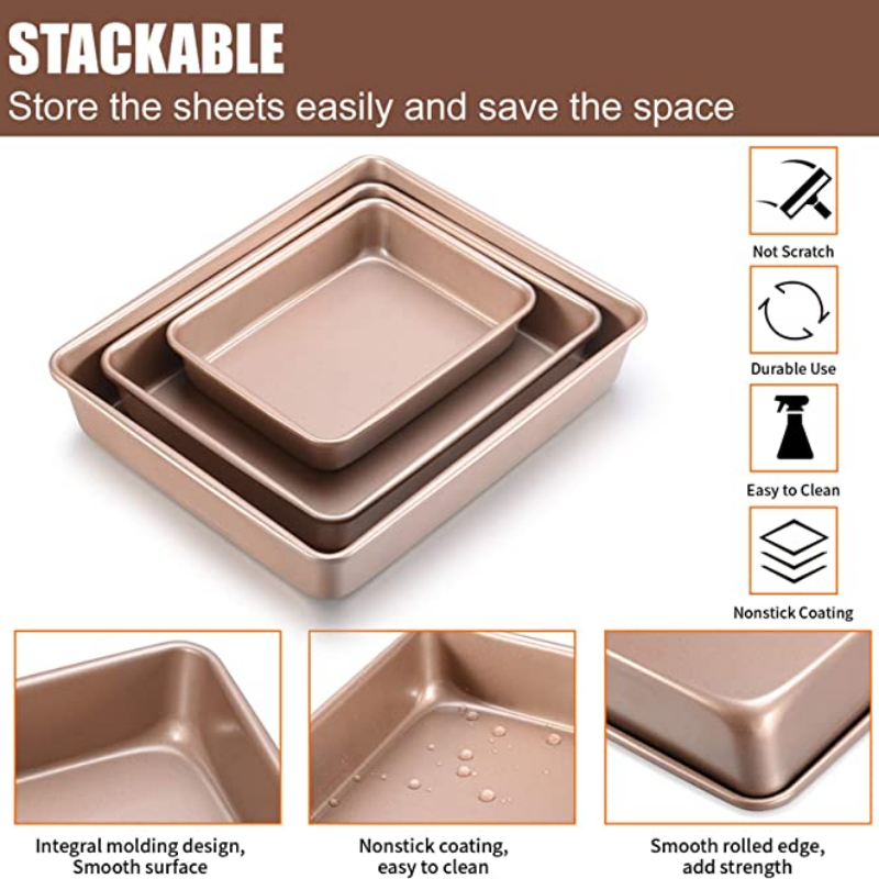 Thicken Carbon Steel Golden Ba - Springform Pan Set recension och pris