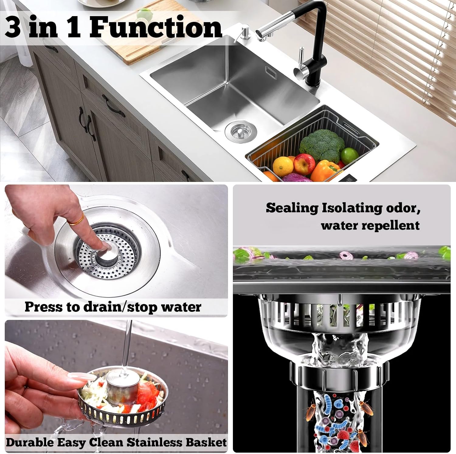 Upgraded 3 in 1 Kitchen Sink D - Kitchen Up recension och pris