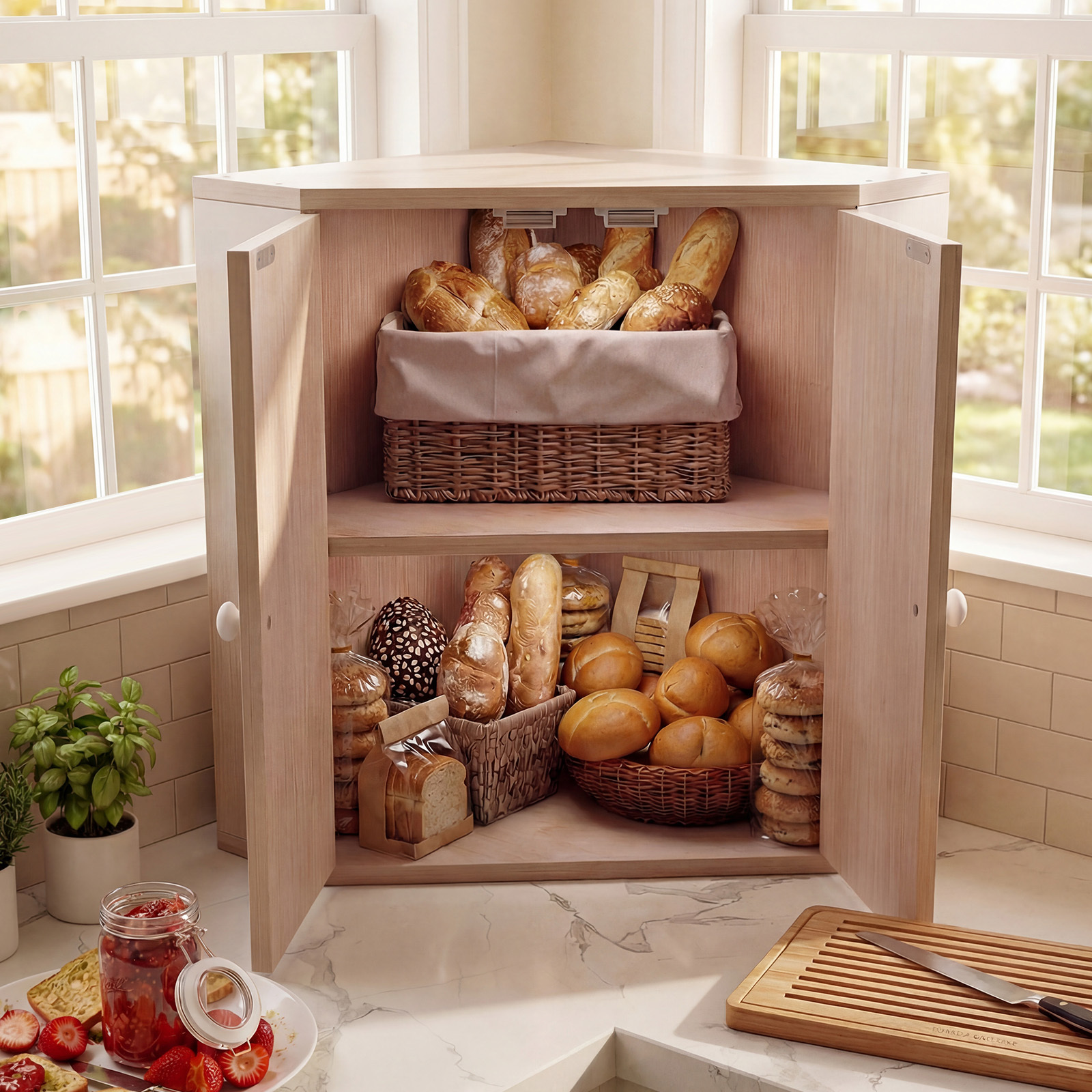 COSTWAY Corner Bread Box for K - Kitchen Baking Corner recension och pris
