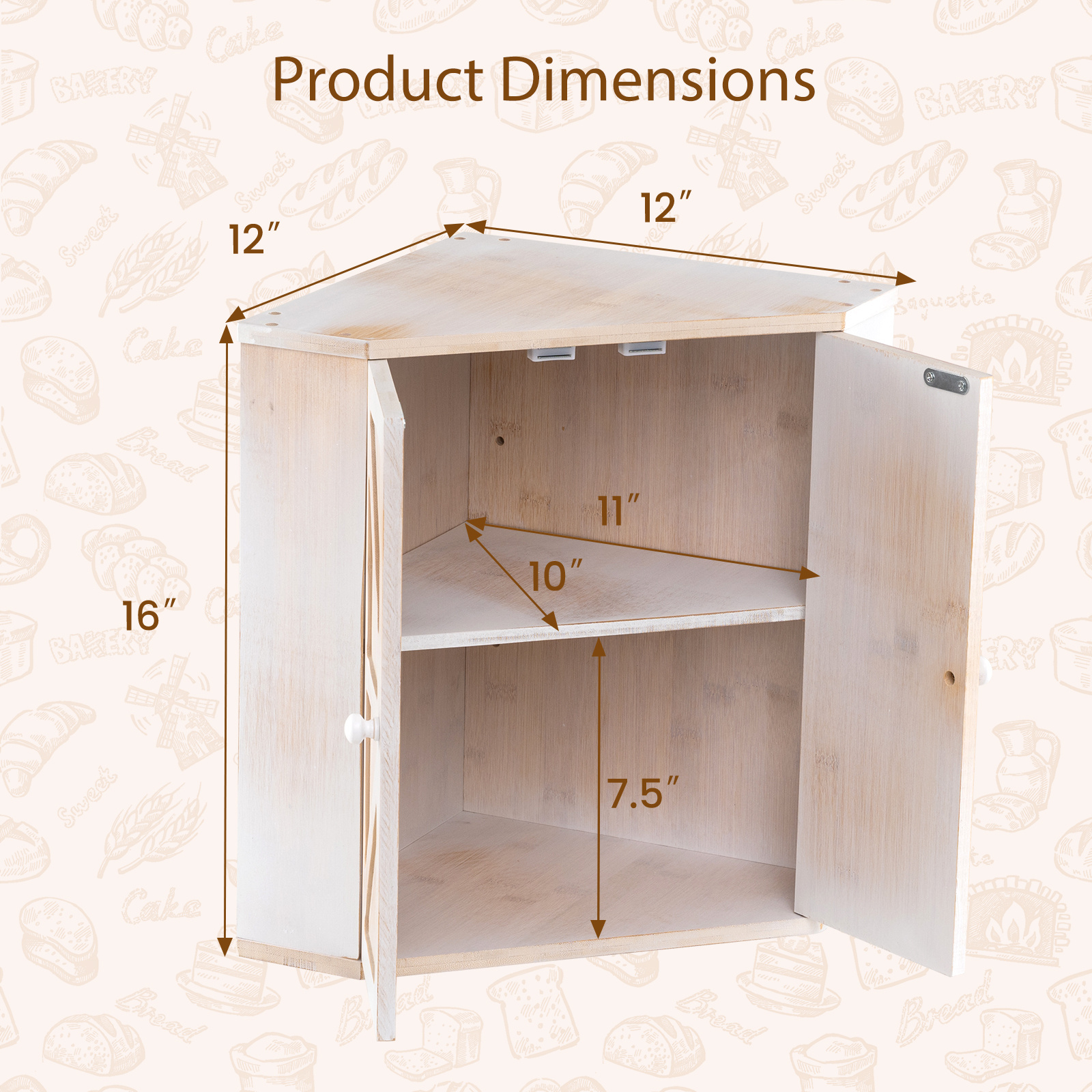 COSTWAY Corner Bread Box for K - Kitchen Baking Corner recension och pris