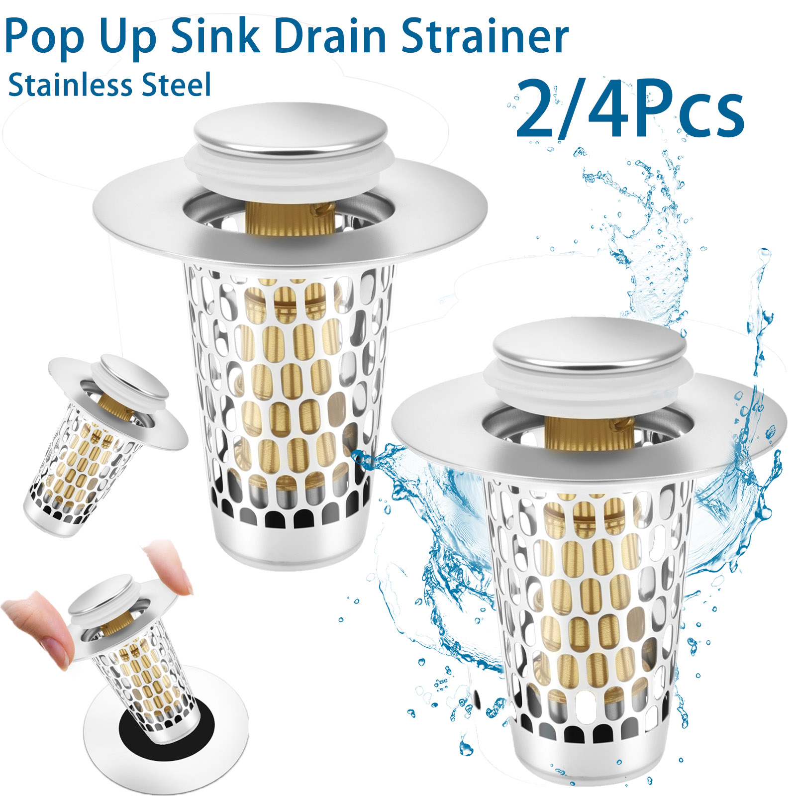 2/4Pc Pop Up Sink Drain Strain - Kitchen Up recension och pris