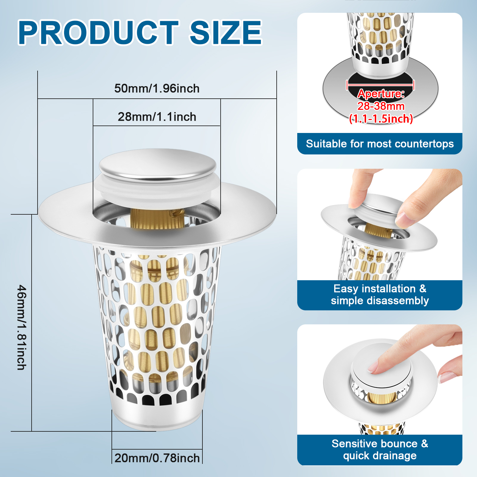 2/4Pc Pop Up Sink Drain Strain - Kitchen Up recension och pris