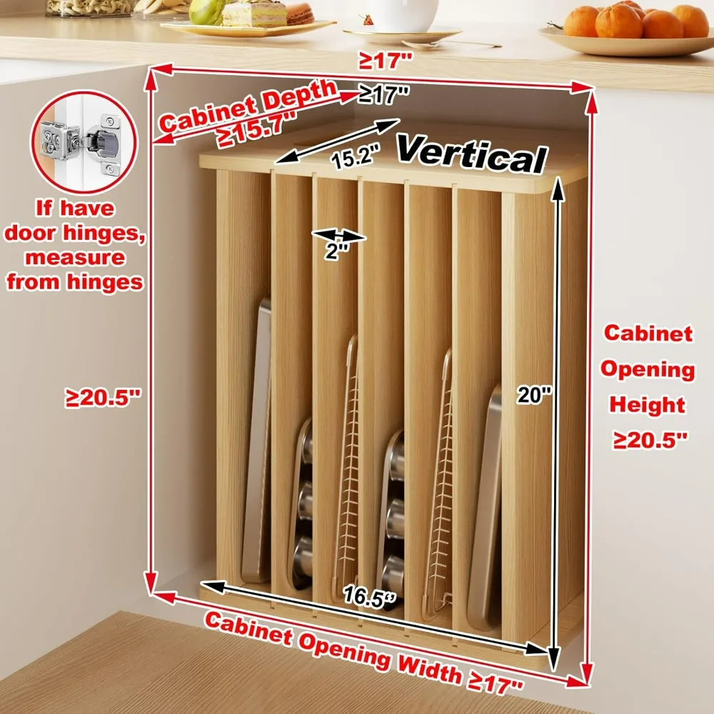 Wooden 7-Tier Cabinet Dividers - Kitchen Cabinet Baking Organizer recension och pris