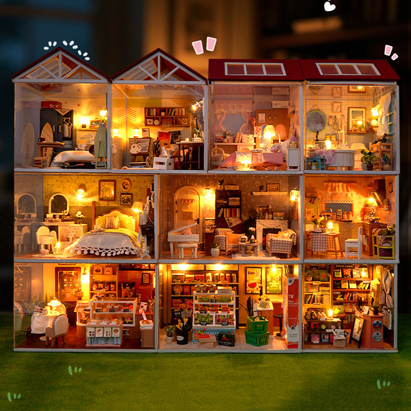 DIY Wooden Dollhouse Mini Bedr - Kitchen Q recension och pris