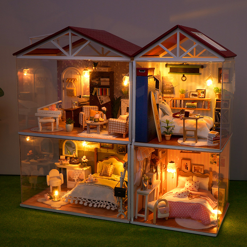 DIY Wooden Dollhouse Mini Bedr - Kitchen Q recension och pris