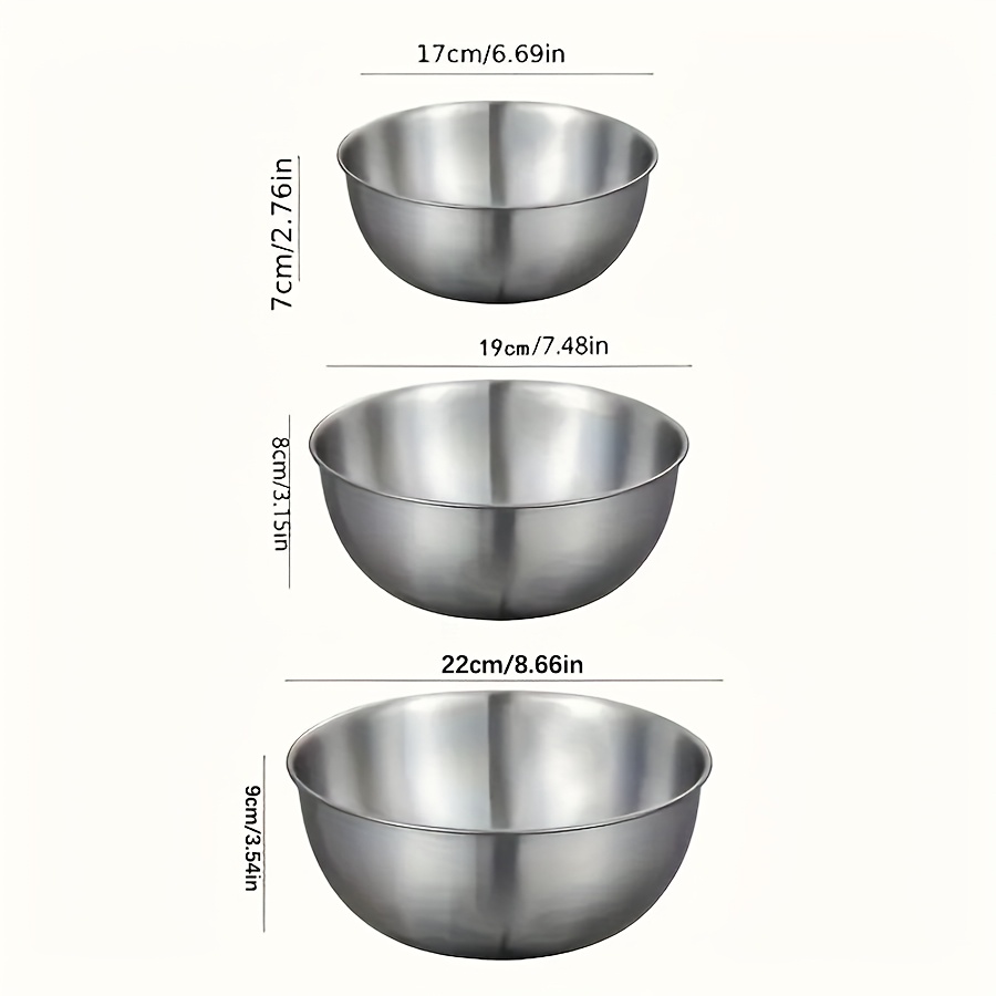 3pcs Stainless Steel Salad Bow - Kitchen Baking Store recension och pris