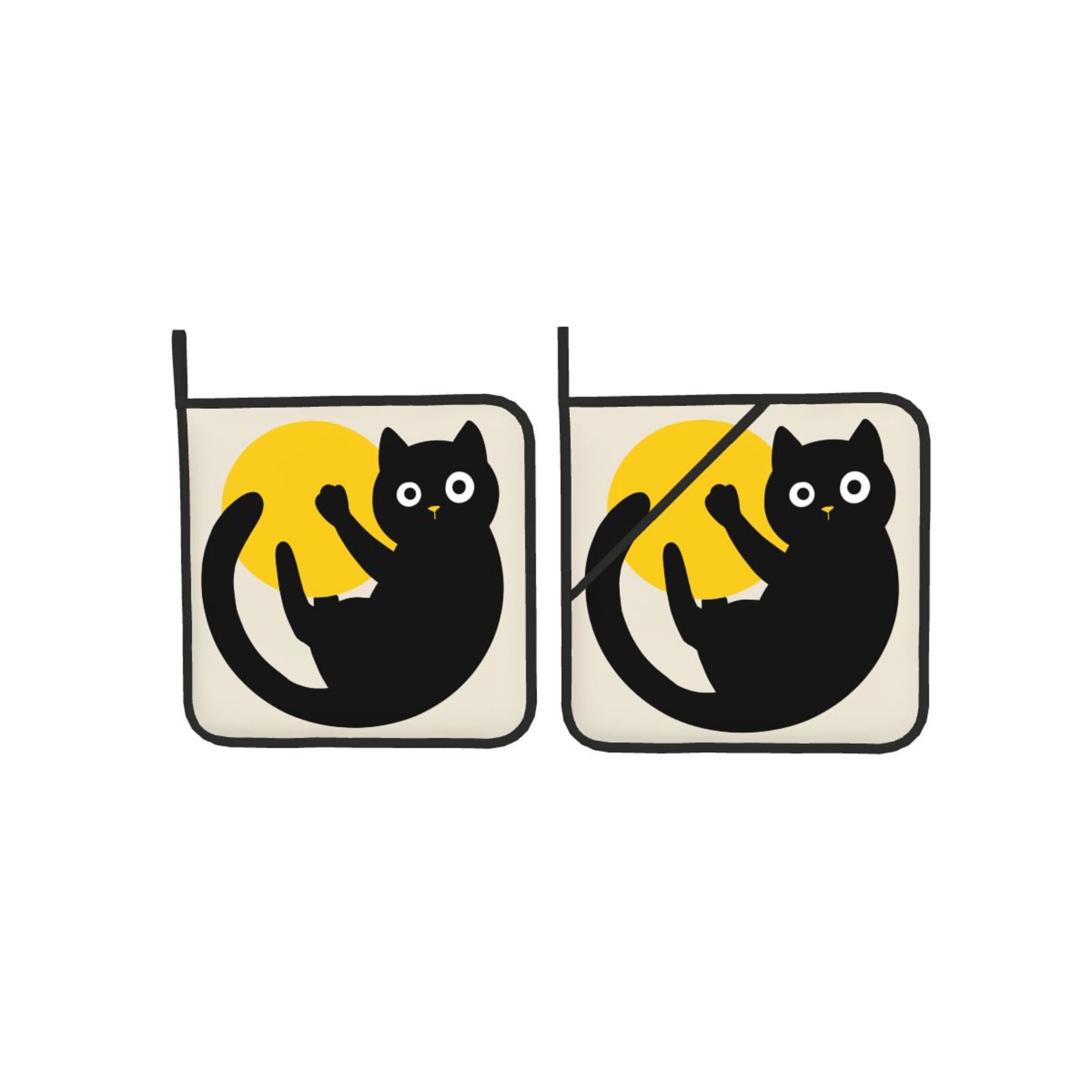 Cute Black Cat Pot Holders Set - Kitchen Baking Dishes recension och pris