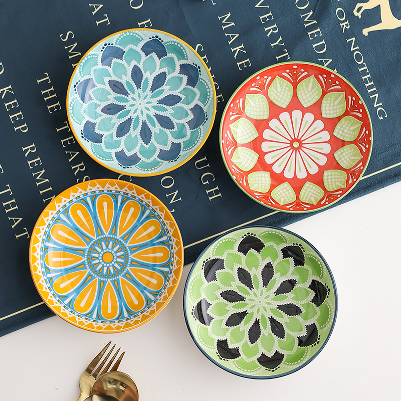 4pc Bohemian Ceramic Plate - S - Kitchen Baking Dishes recension och pris