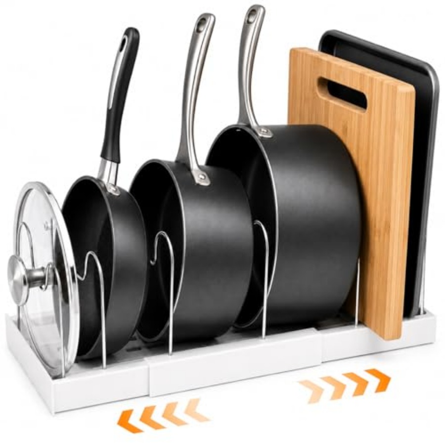 Pot Rack:Expandable Pan Organi - Kitchen Cabinet Baking Organizer recension och pris