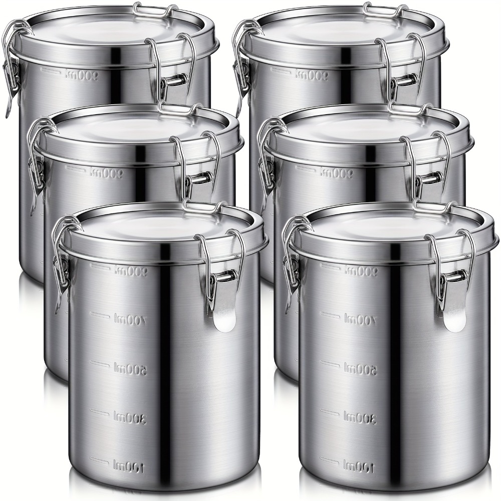 6 Pack 34 Oz Stainless Steel C - Kitchen Baking Canisters recension och pris