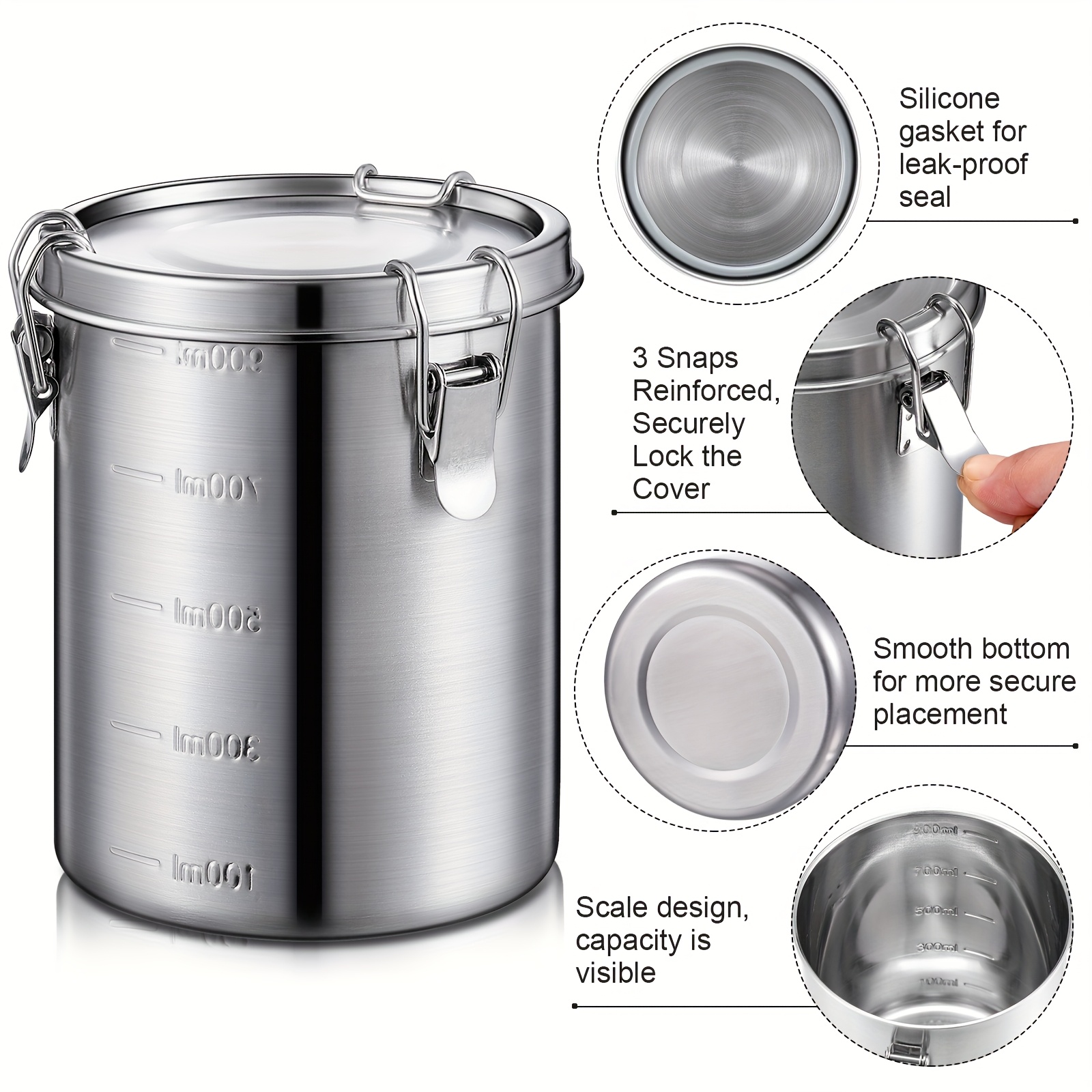 6 Pack 34 Oz Stainless Steel C - Kitchen Baking Canisters recension och pris