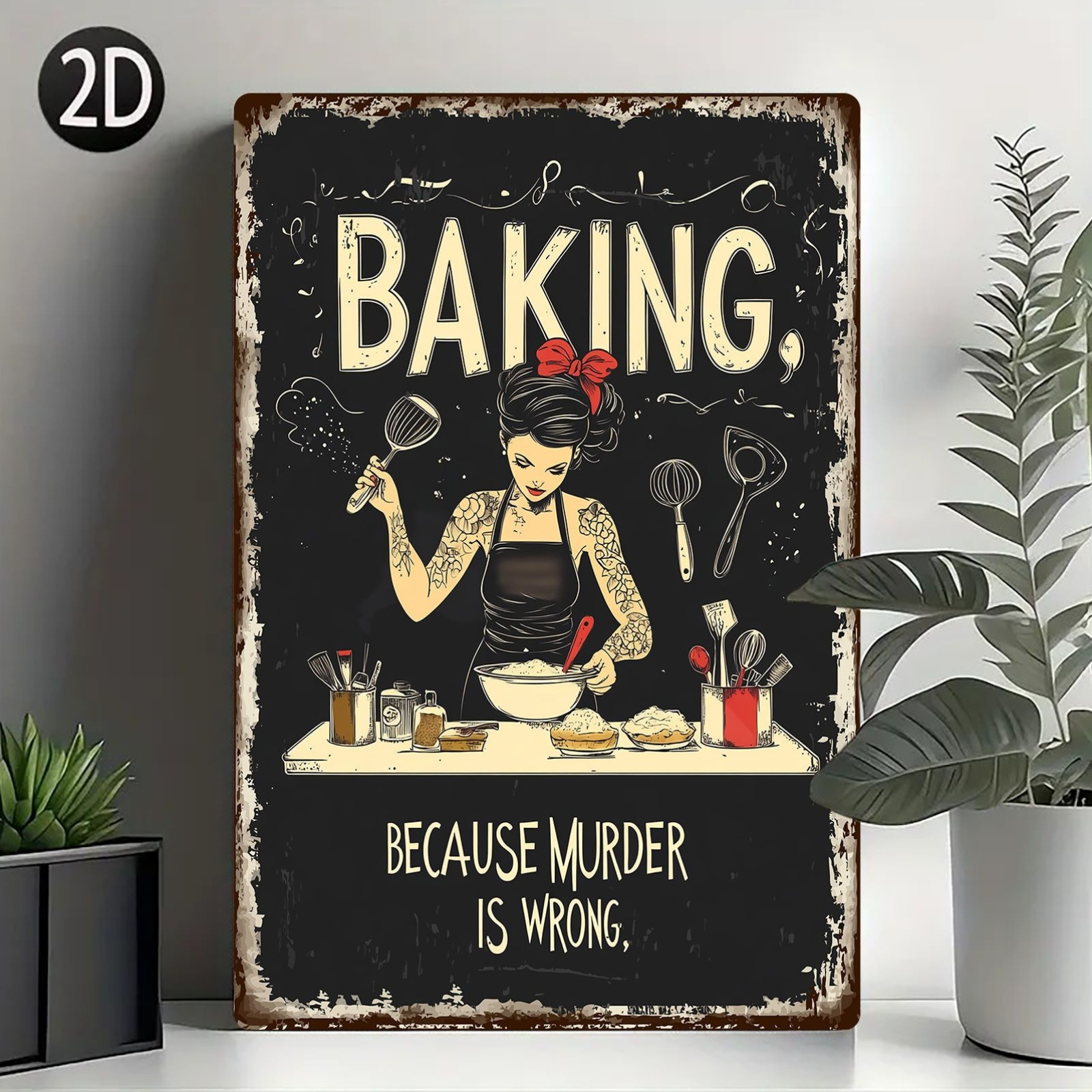 1pc Vintage Metal Sign Wall Ar - Kitchen Baking Corner recension och pris